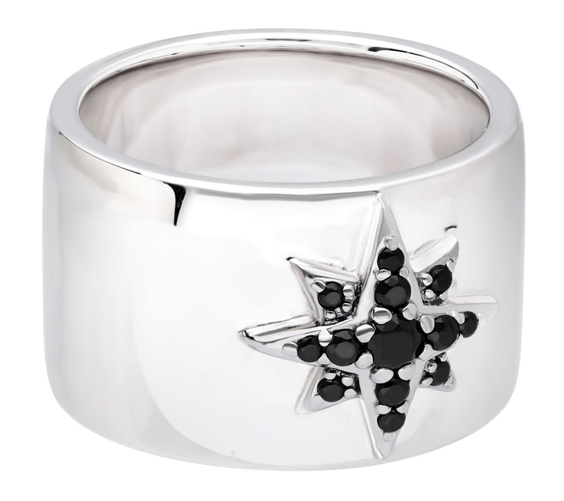 Margo Manhattan Sterling Silver Black Spinel Cassi Ring — Main view