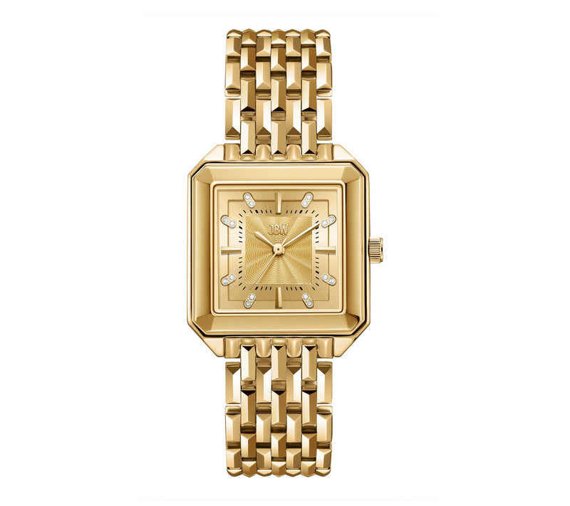 JBW Women's Astra 18K Gold Plated Square Crystal Watch — View 5