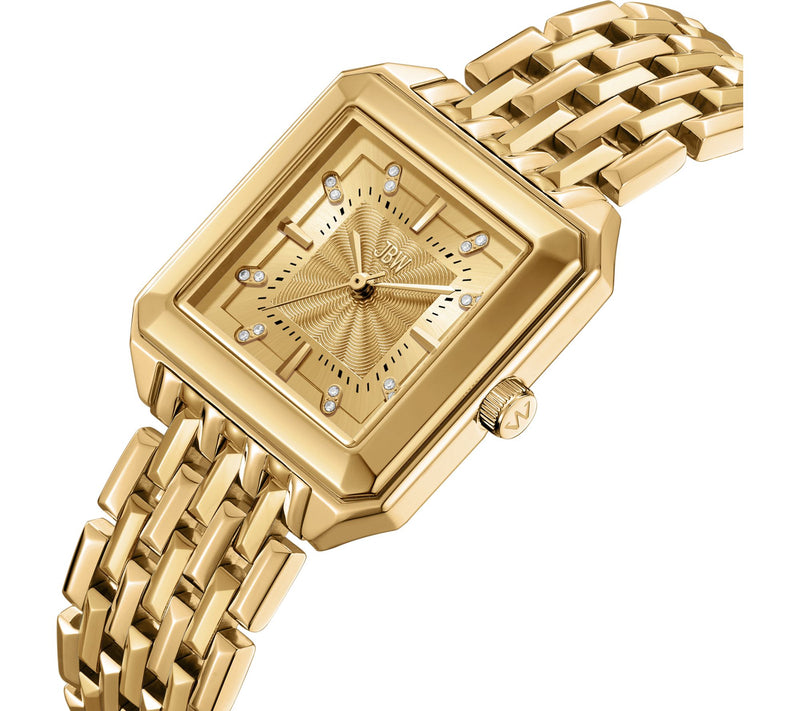 JBW Women's Astra 18K Gold Plated Square Crystal Watch — View 3