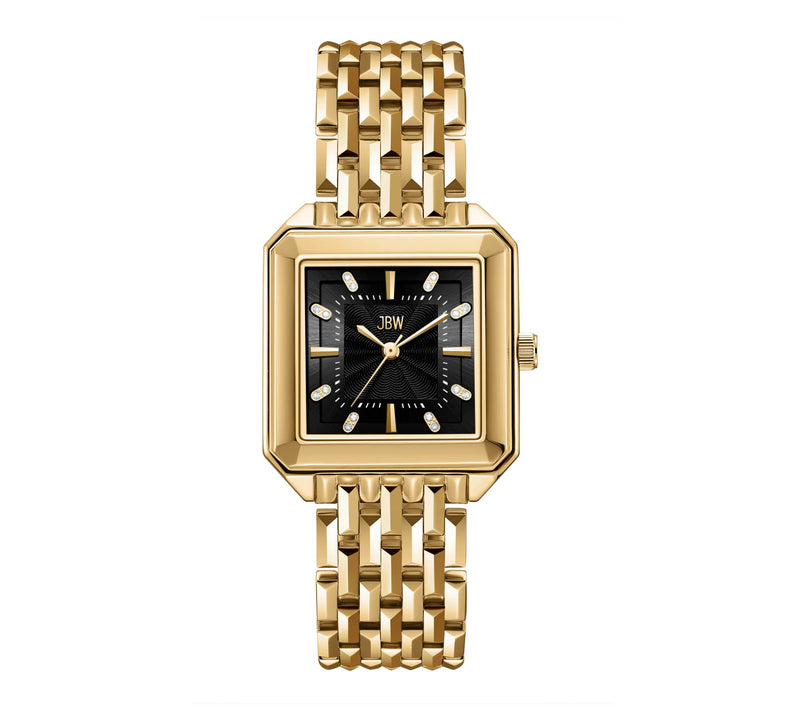 JBW Women's Astra 18K Gold Plated Crystal BlackDial Watch — View 5
