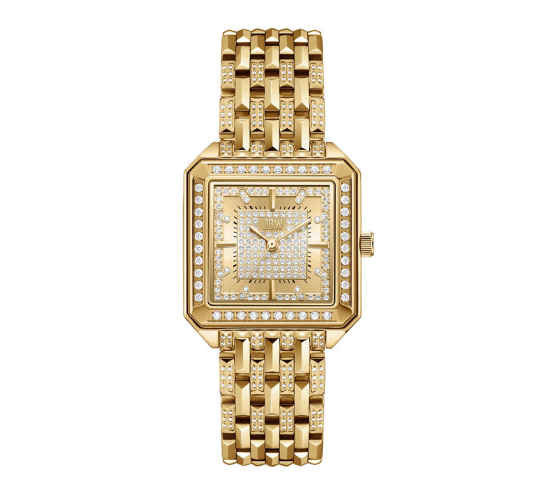 JBW Women's Astra 18K Gold Plated Crystal Square Dial Watch — View 5