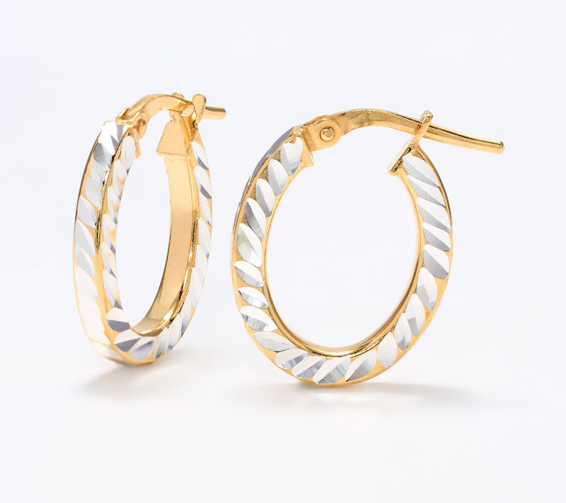 UltraFine 950 Silver Diamond Cut 3/4" Hoop Earrings — Main view