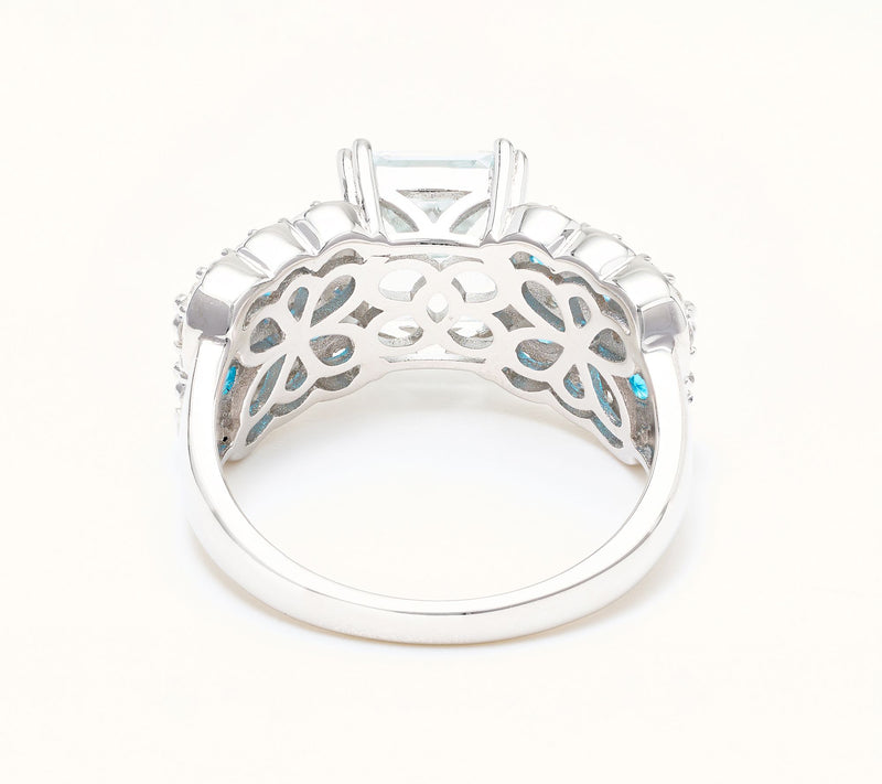 Affinity Gems Emerald Cut Center Stone Ring, Sterling — View 3