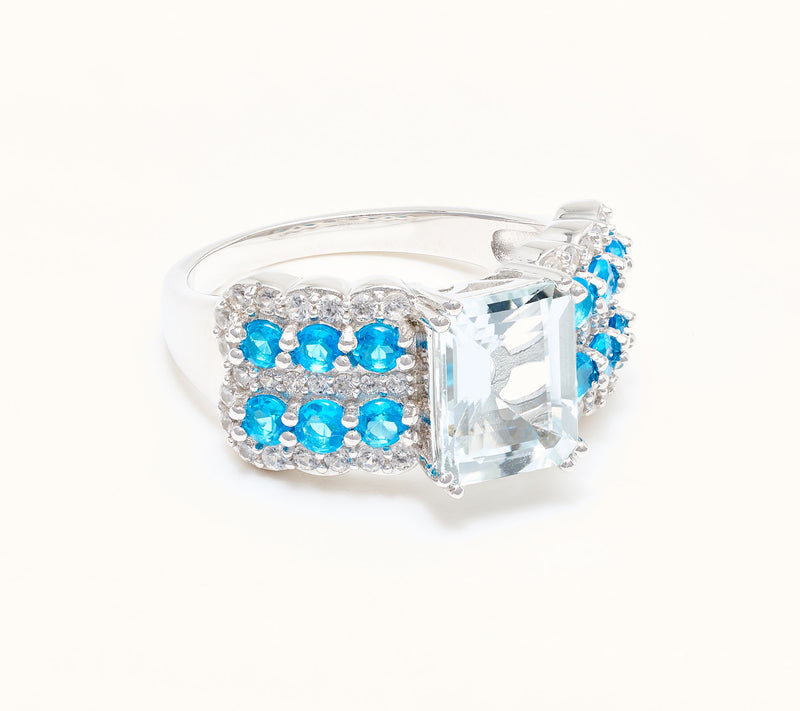 Affinity Gems Emerald Cut Center Stone Ring, Sterling — View 6