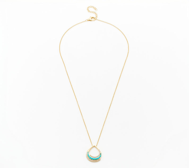 Affinity Gems Cabochon Sleeping Beauty Turquoise & White Necklace — View 4