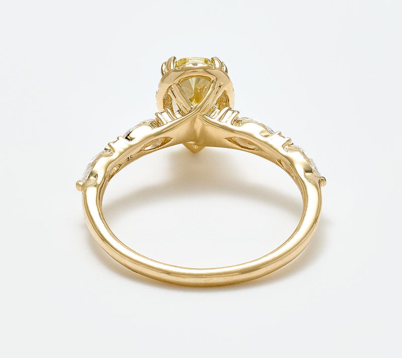 Fire Light Lab Grown Diamonds 2cttw Yellow Pear Cut Ring, 14K — View 6