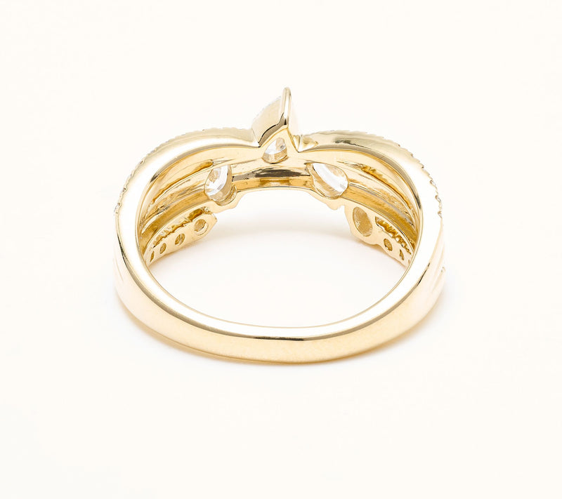 Fire Light Lab Grown Diamonds 1 cttw 3 Row Ring, 14K — View 3