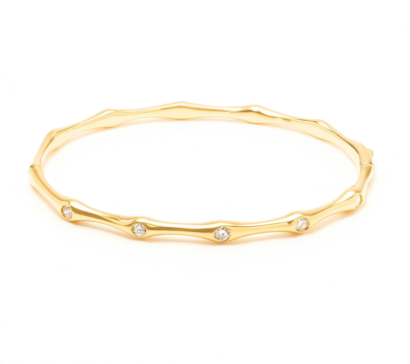 Fire Light Lab Grown Diamond 0.5cttw Bamboo Bangle, Sterl — Main view