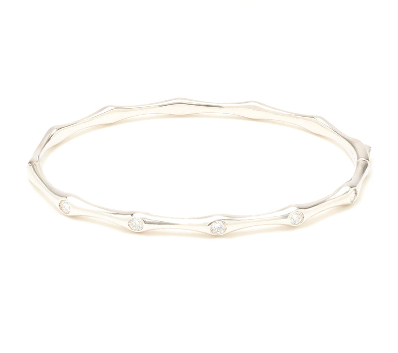 Fire Light Lab Grown Diamond 0.5cttw Bamboo Bangle, Sterl — View 5