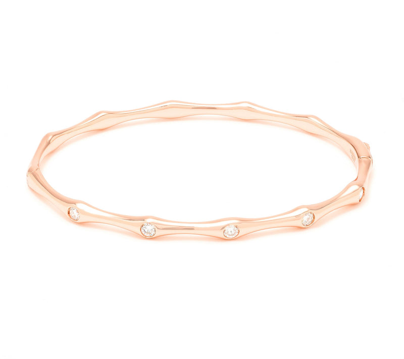 Fire Light Lab Grown Diamond 0.5cttw Bamboo Bangle, Sterl — View 7