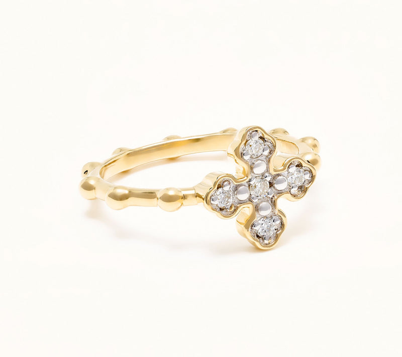 Fire Light Lab Grown Diamonds 0.13cttw Rosary Ring, Sterling — Main view