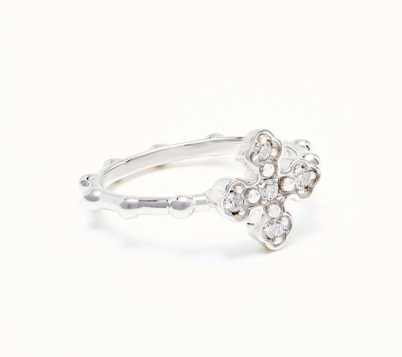 Fire Light Lab Grown Diamonds 0.13cttw Rosary Ring, Sterling — View 7