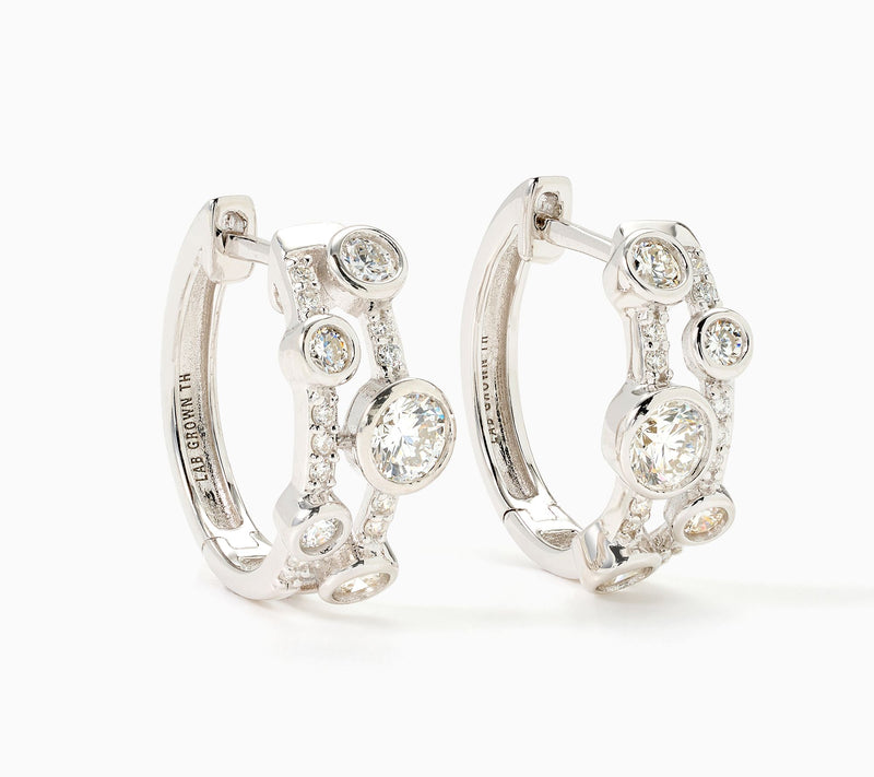 JEN by Jennifer Miller 0.85ct Lab Grown Diamond Bubble Hoops — View 7
