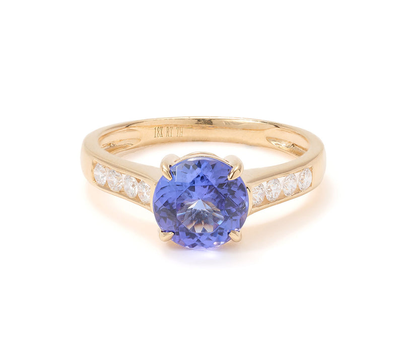 Pure Tanzanite by Jeff Moseley 1.75 cttw Round Cut Ring, 18K Gold — Main view