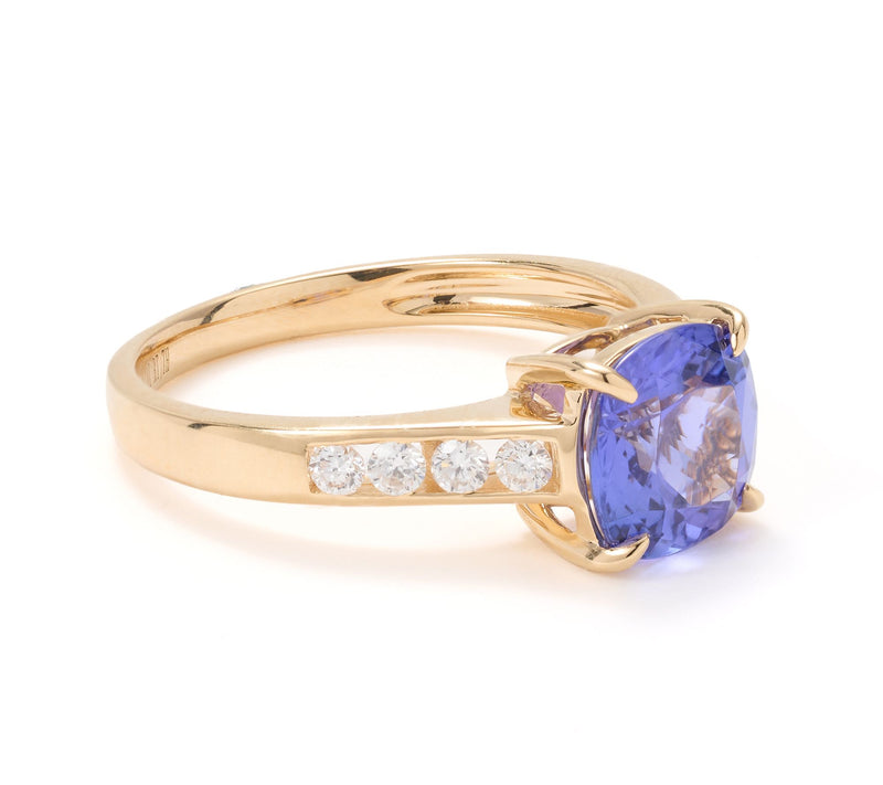 Pure Tanzanite by Jeff Moseley 1.75 cttw Cushion Cut Ring, 18K — View 2
