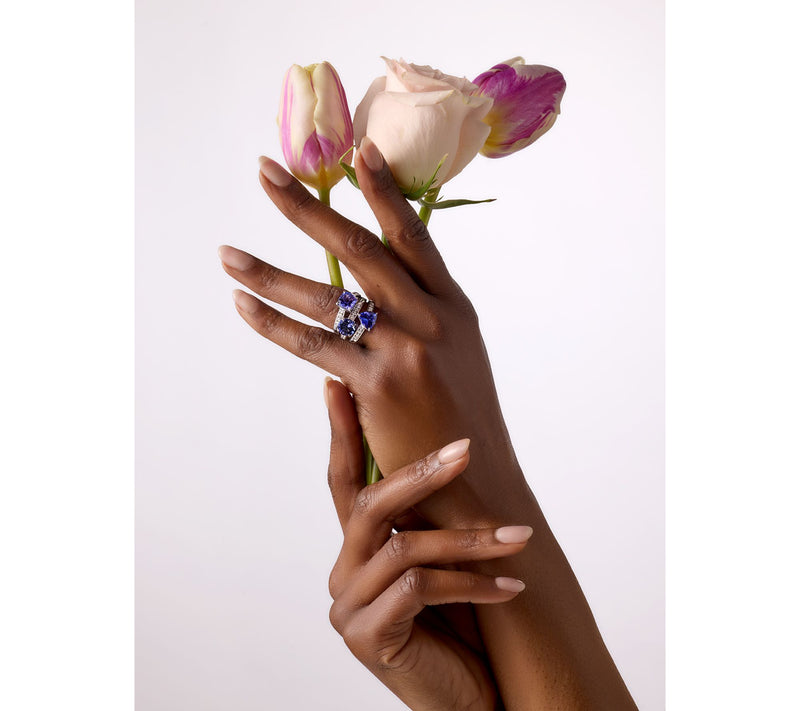 Pure Tanzanite by Jeff Moseley 1.75 cttw Trillion Cut Ring, 18K Gold — View 6
