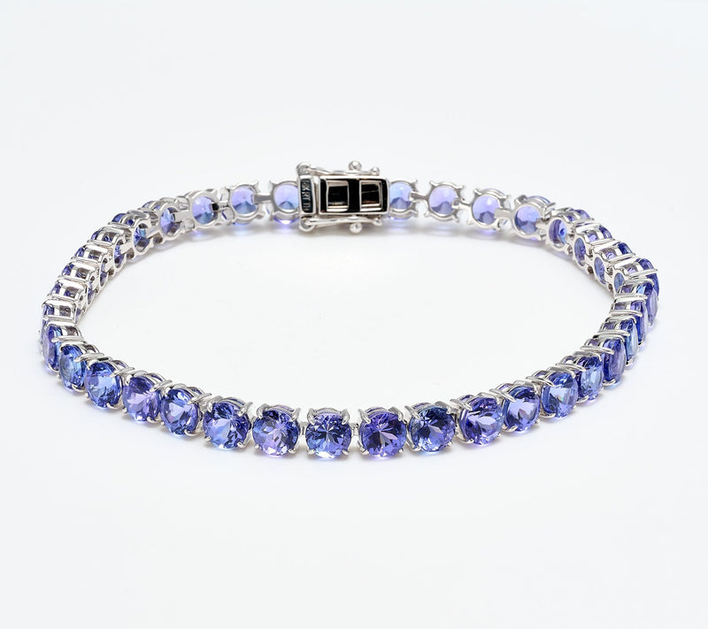 Pure Tanzanite by Jeff Moseley Round 10 cttw Line Bracelet, 18K Gold — Main view