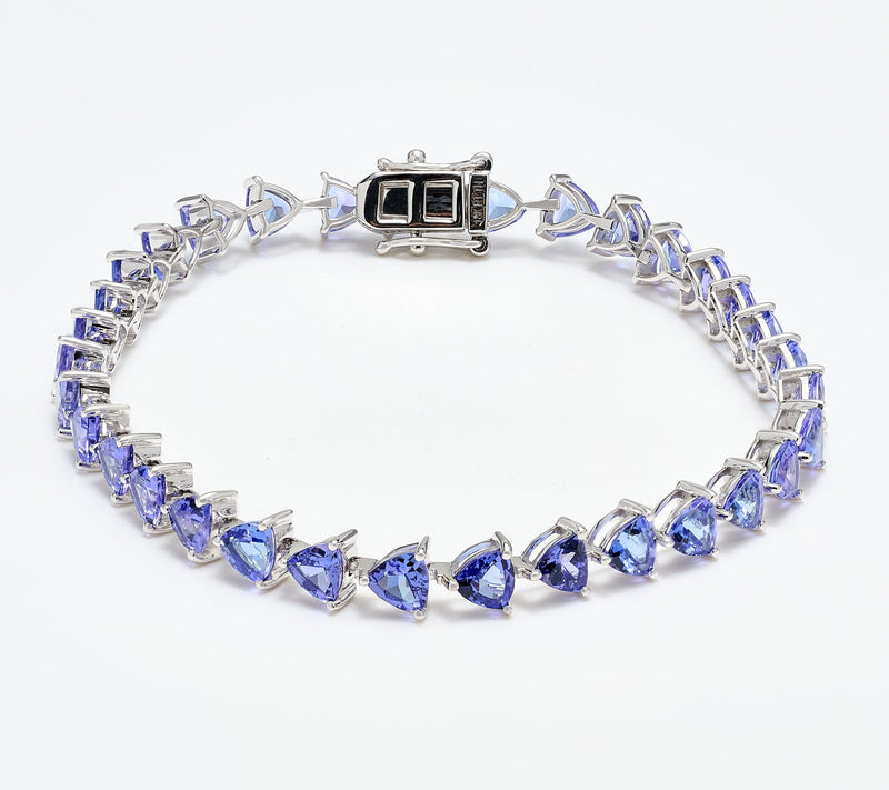 Pure Tanzanite by Jeff Moseley Trillion 10 cttw Line Bracelet, 18K — Main view