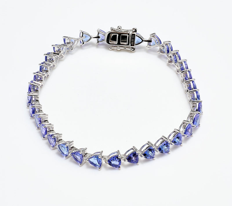 Pure Tanzanite by Jeff Moseley Trillion 10 cttw Line Bracelet, 18K — View 2