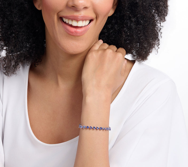 Pure Tanzanite by Jeff Moseley Trillion 10 cttw Line Bracelet, 18K — View 4