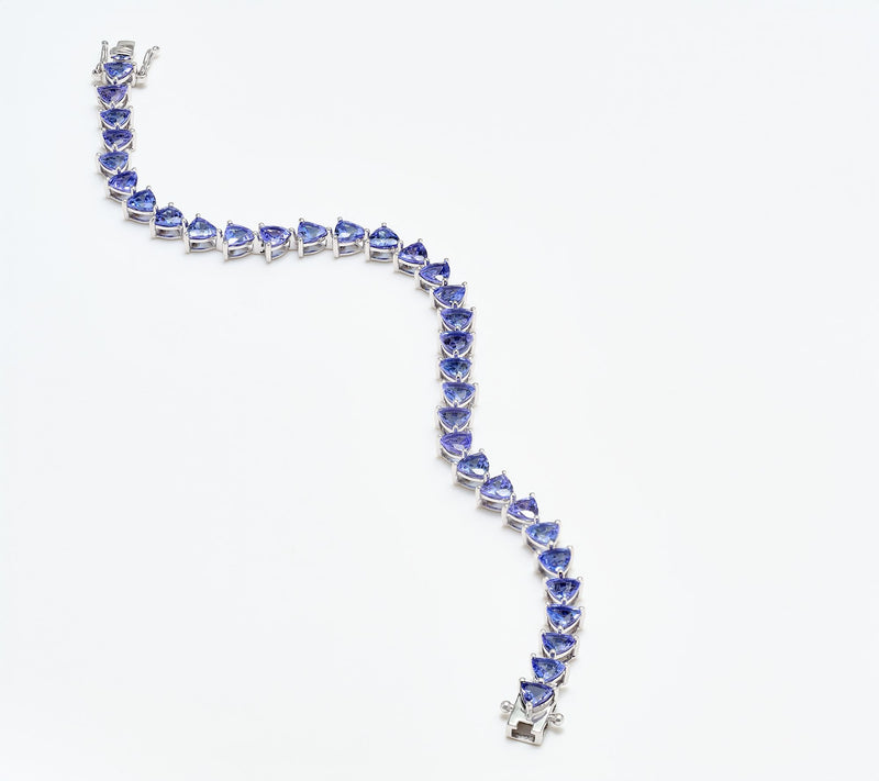 Pure Tanzanite by Jeff Moseley Trillion 10 cttw Line Bracelet, 18K — View 3