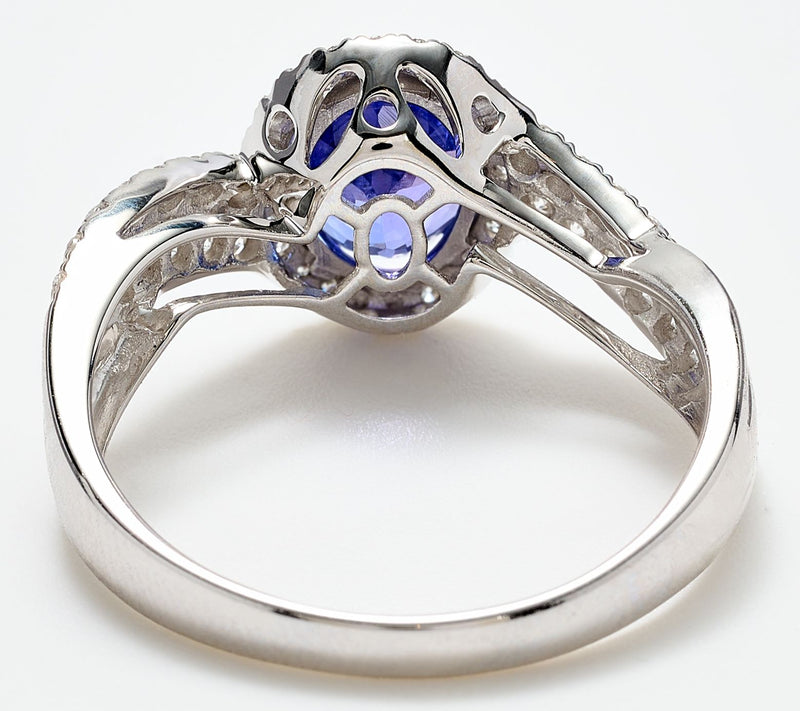 Pure Tanzanite by Jeff Moseley 1.15 cttw Oval Asymetrical Ring, 18K Gold — View 2