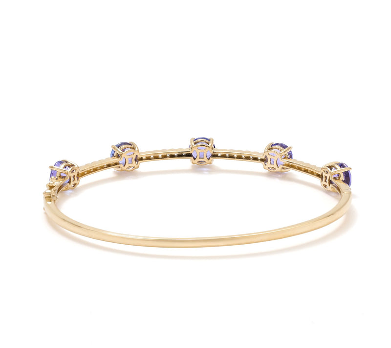Pure Tanzanite by Jeff Moseley 5.33 cttw Station Bangle, 18K — View 2