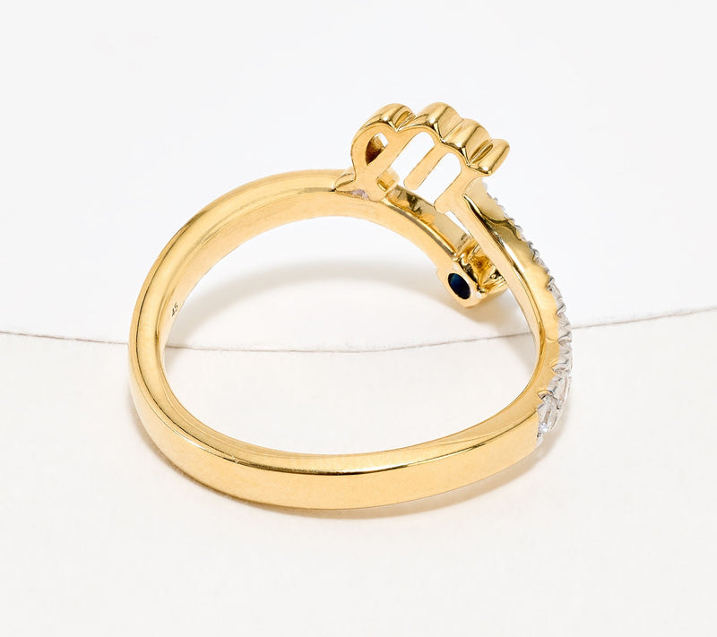 Fire Light Lab Grown Diamond 0.25 cttw Zodiac Ring, Yellow — View 4