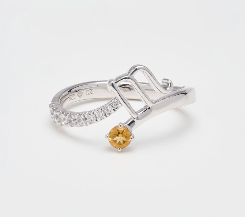 Fire Light Lab Grown Diamond 0.25 cttw Zodiac Ring, Sterling Silver — View 26