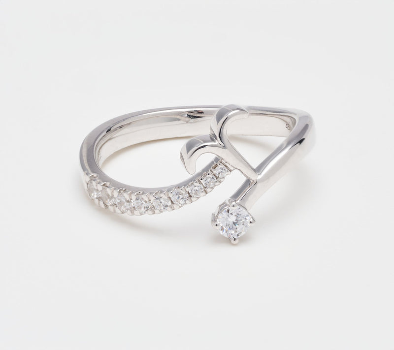 Fire Light Lab Grown Diamond 0.25 cttw Zodiac Ring, Sterling Silver — View 4