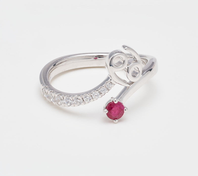 Fire Light Lab Grown Diamond 0.25 cttw Zodiac Ring, Sterling Silver — View 7