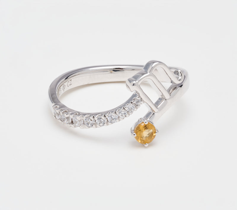 Fire Light Lab Grown Diamond 0.25 cttw Zodiac Ring, Sterling Silver — View 20