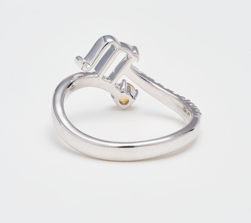 Fire Light Lab Grown Diamond 0.25 cttw Zodiac Ring, Sterling Silver — View 27
