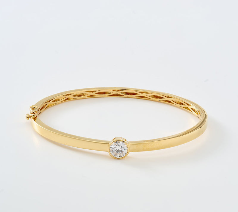Fire Light Lab Grown Diamonds 1.00 cttw Solitare Bangle Sterling — View 11