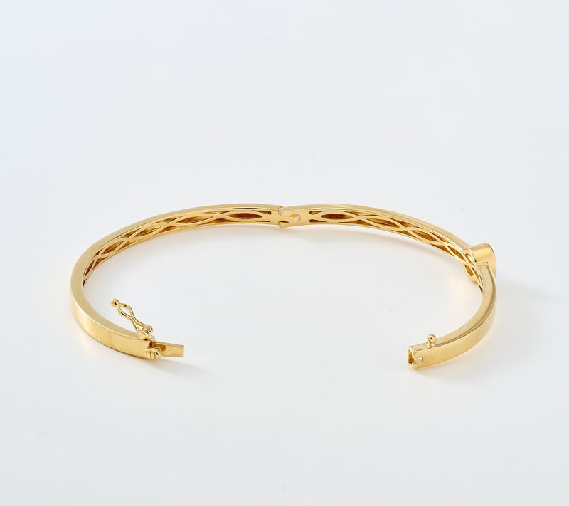 Fire Light Lab Grown Diamonds 1.00 cttw Solitare Bangle Sterling — View 5