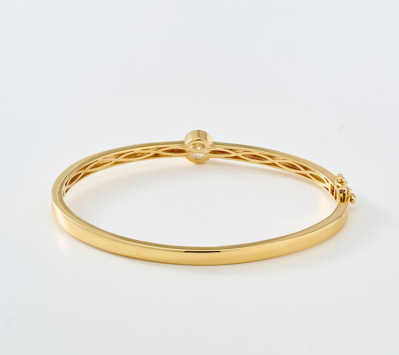 Fire Light Lab Grown Diamonds 1.00 cttw Solitare Bangle Sterling — View 4