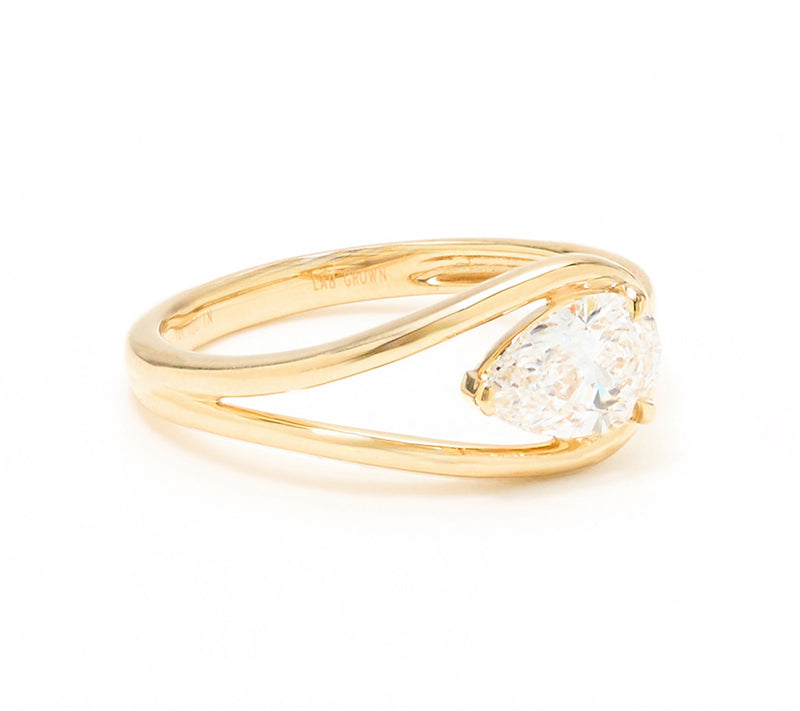 Fire Light Lab Grown Diamonds 1.04 cttw East West Ring, 14k — View 2