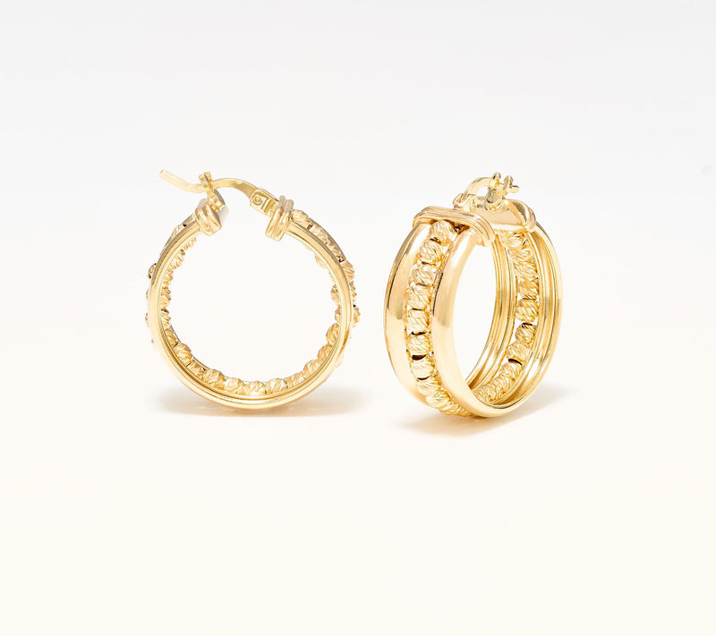 David Markstein Bronze Handcrafted Luxe Beaded Hoop Earrings — View 8