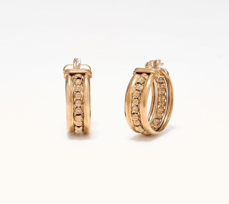 David Markstein Bronze Handcrafted Luxe Beaded Hoop Earrings — View 14