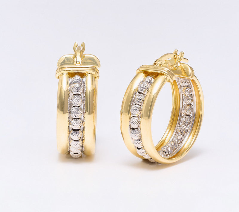 David Markstein Bronze Handcrafted Luxe Beaded Hoop Earrings — Main view