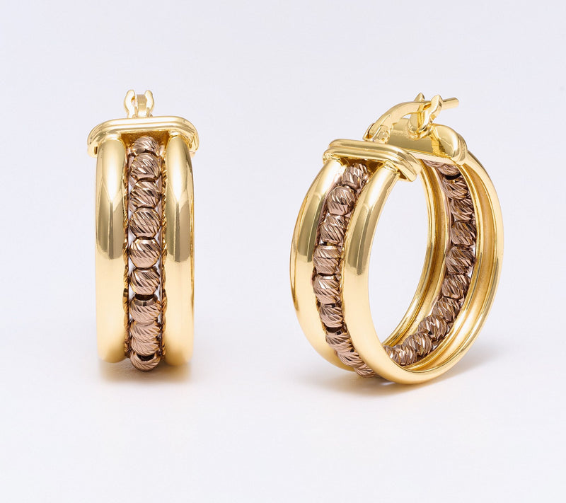 David Markstein Bronze Handcrafted Luxe Beaded Hoop Earrings — View 5