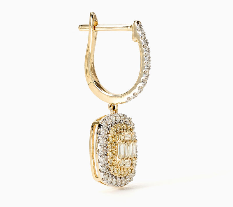 Affinity Diamonds 1.00 cttw Cushion Cut Earring, 14k YG — View 4