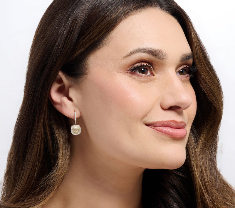 Affinity Diamonds 1.00 cttw Cushion Cut Earring, 14k YG — View 5