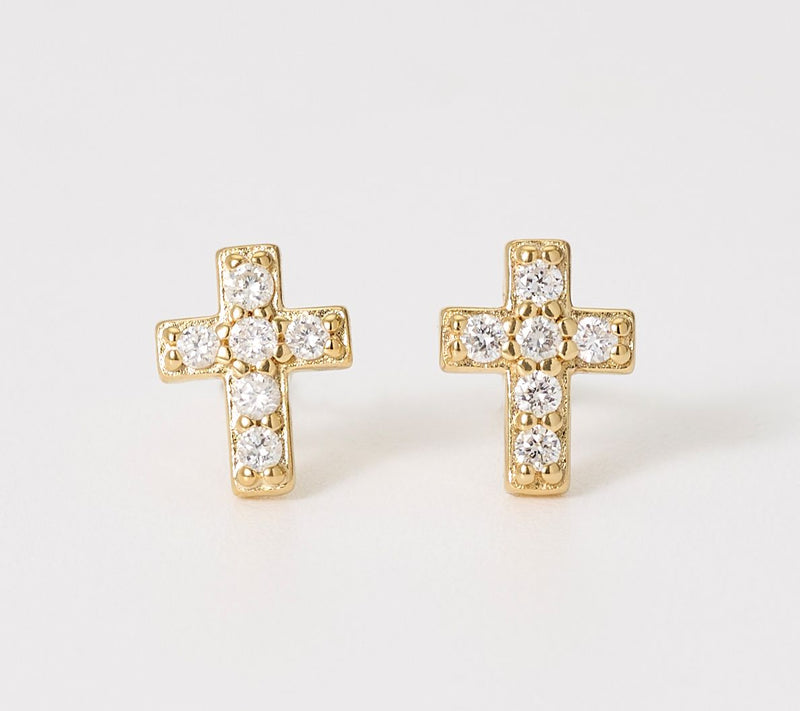 Affinity Diamonds 0.18 cttw Cross Stud Earrings, Sterling — Main view