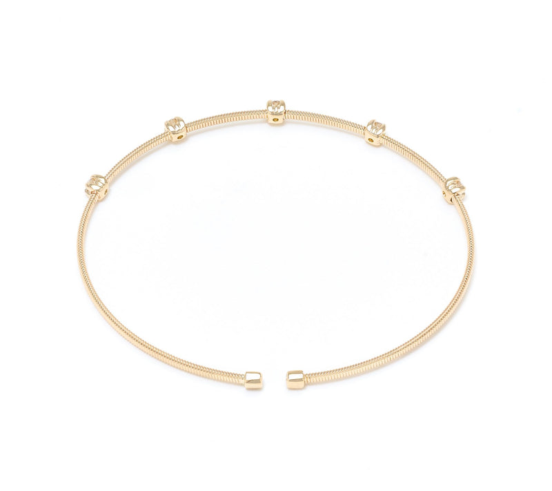 Affinity Diamonds 0.25 cttw Textured Station Bangle, 14k — View 2
