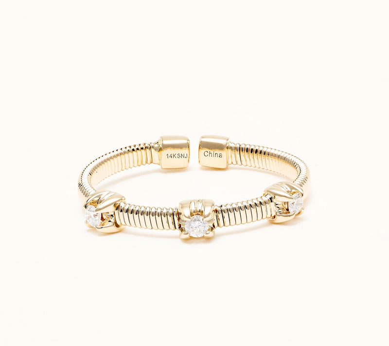 Affinity Diamonds 0.10 cttw Textured Station Ring, 14k — View 2