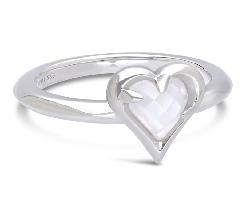 Margo Manhattan Sterling Moonstone & Onyx HeartRing Set — View 2