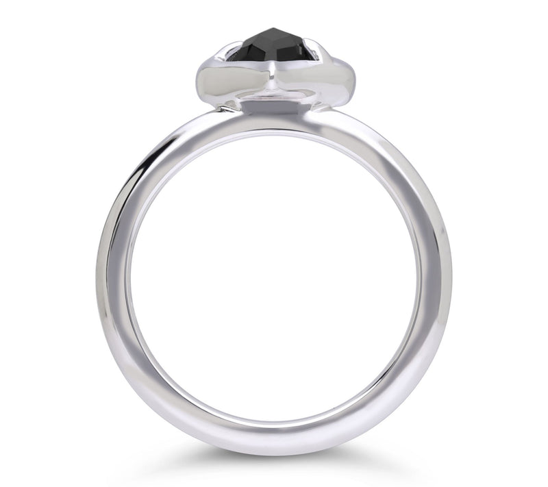 Margo Manhattan Sterling Moonstone & Onyx HeartRing Set — View 4