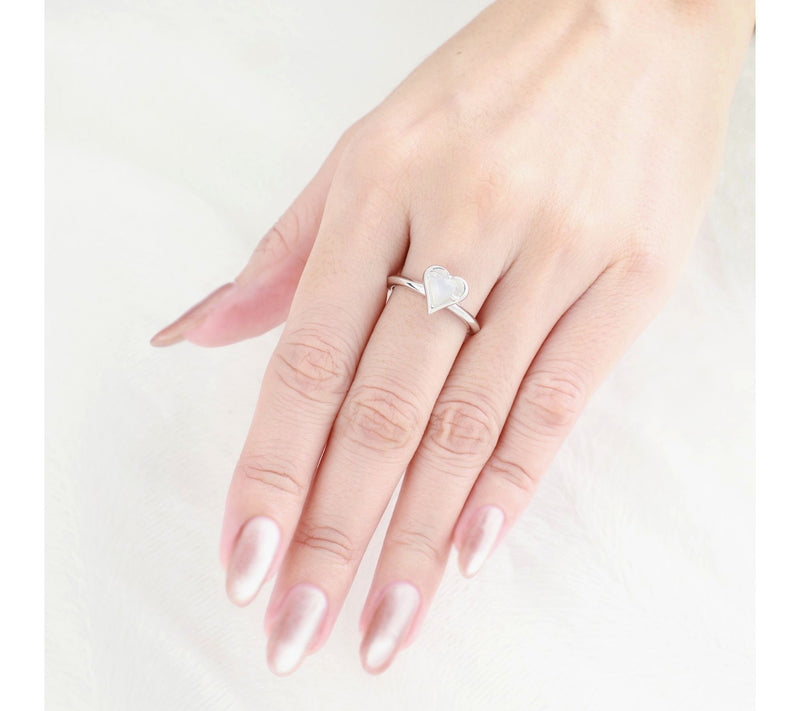 Margo Manhattan Sterling Moonstone & Onyx HeartRing Set — View 8