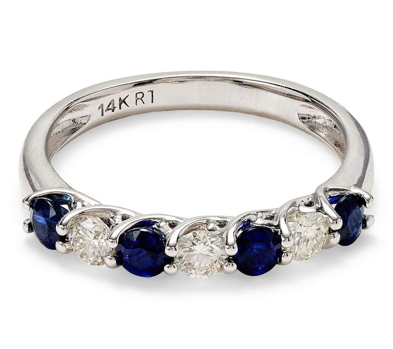 Color by Jeff Moseley Diamond & Sapphire Band Ring, 14K Gold — Main view